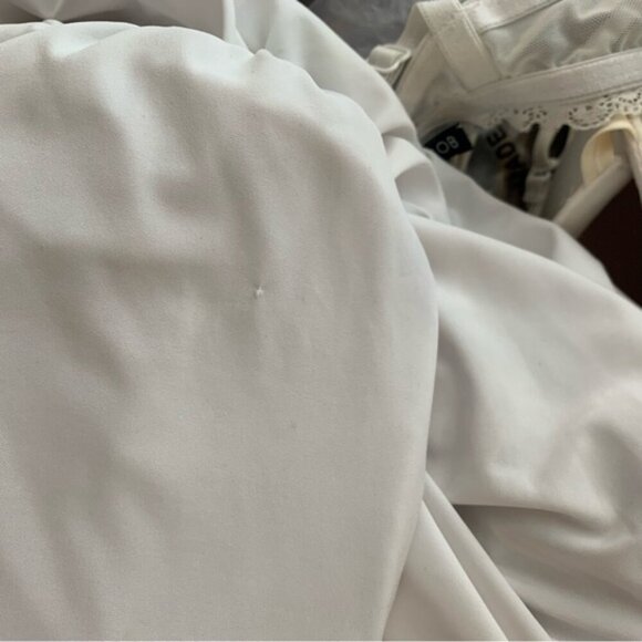 Pretty Little Thing Women's Midi Dress Tube Ruched Side Strapless White Draped - Picture 9 of 12